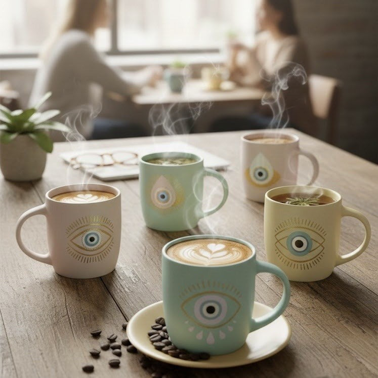 Evil Eye Porcelain Coffee Mug | Full House Lebanon