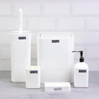 Glossy Square Bathroom Set (5pcs) - White | Full House Lebanon