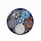 Round Metal  Printed Tray with 5 Bowls Set