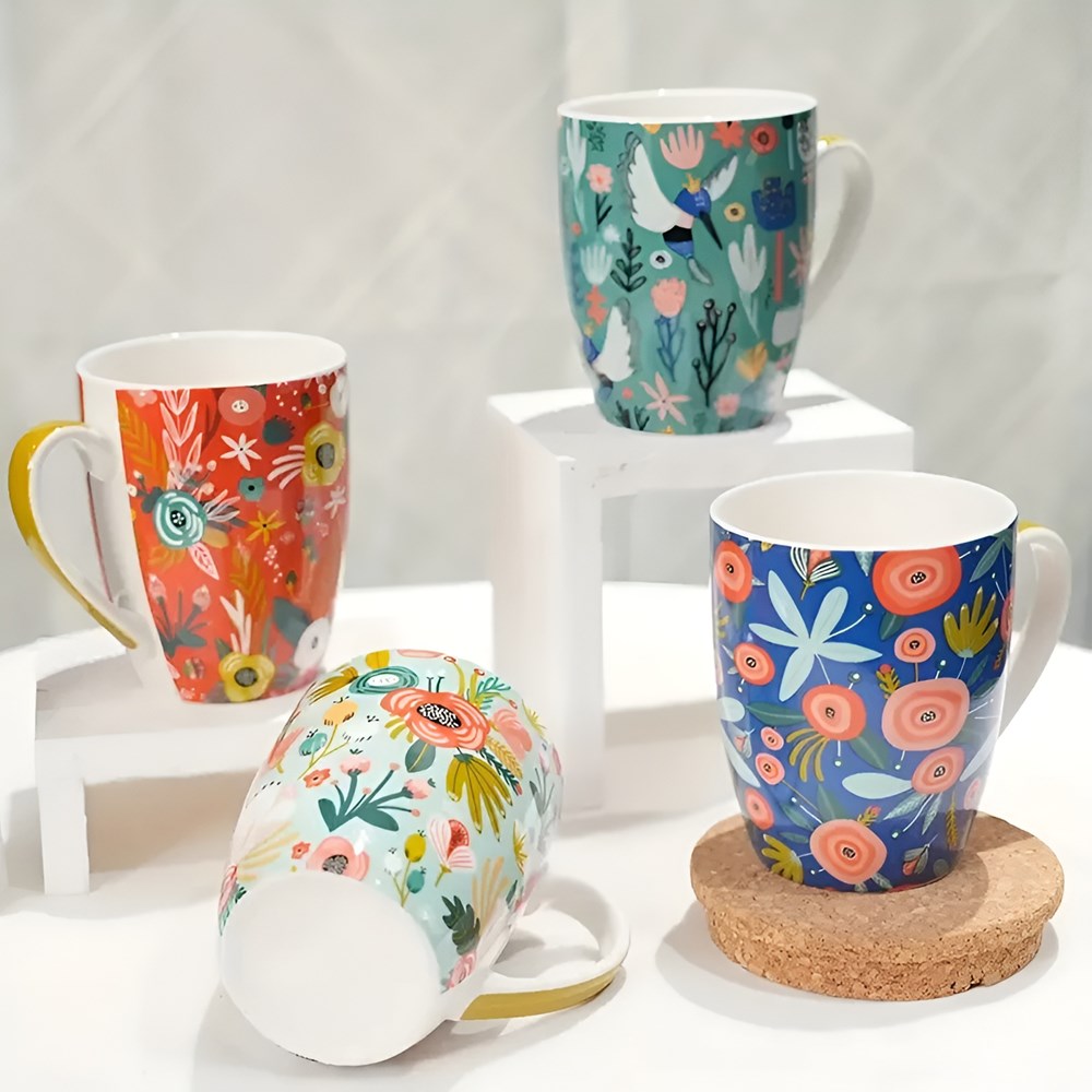 Colorful Floral Porcelain Mug | Full House Lebanon
