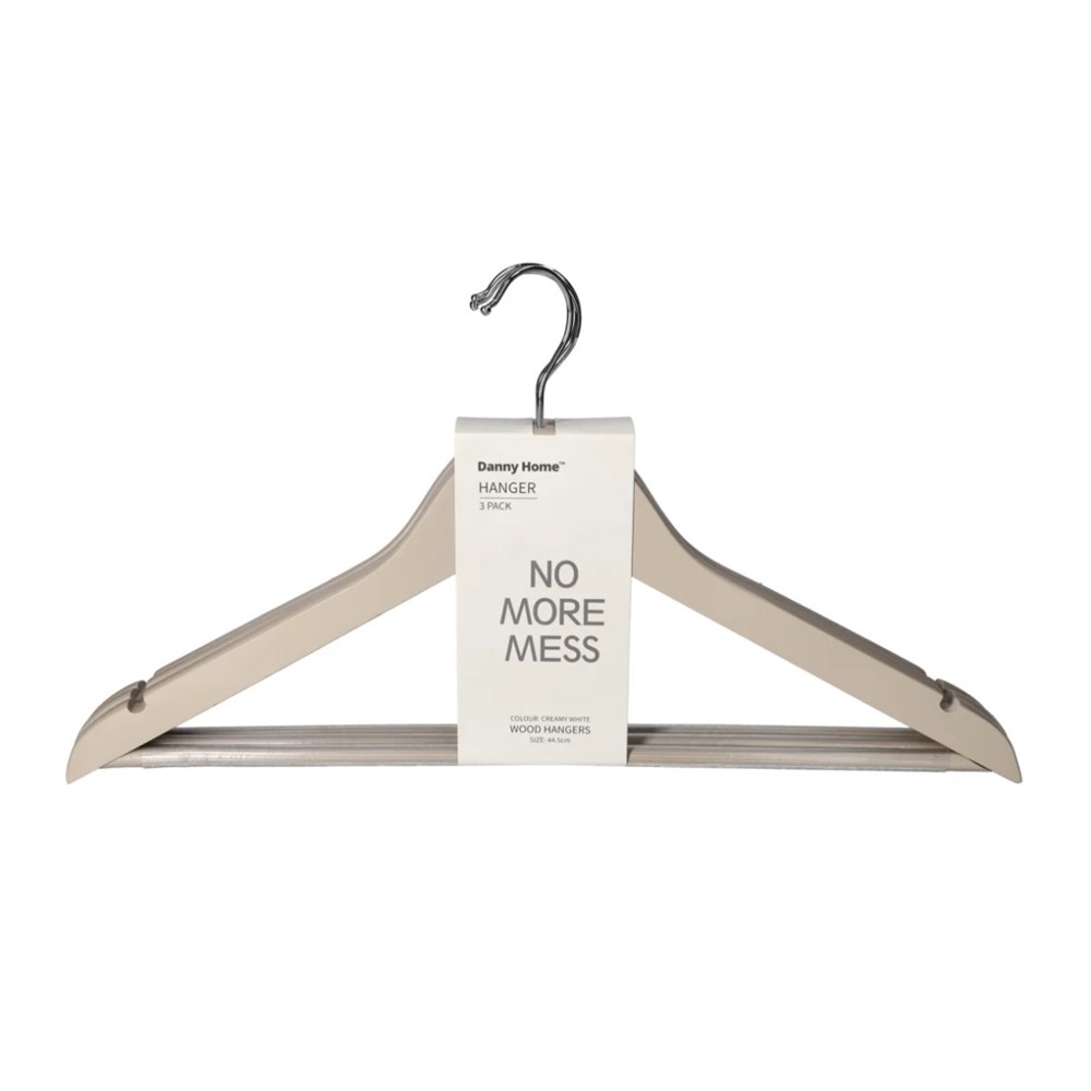 Adult Wooden Clothes Hanger Set (3 Pcs)