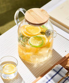 Glass Pitcher or Kettle with Wooden Lid | Full House Lebanon