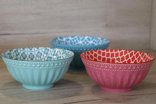 Vibrant Colorful Patterned Porcelain Bowl Set (6 Pcs) | Full House Lebanon