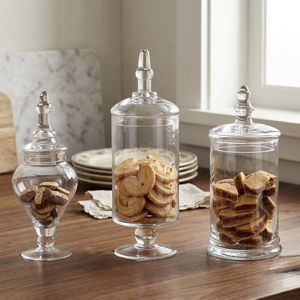Decorative Glass Jar Set (3 Pcs) | Full House Lebanon