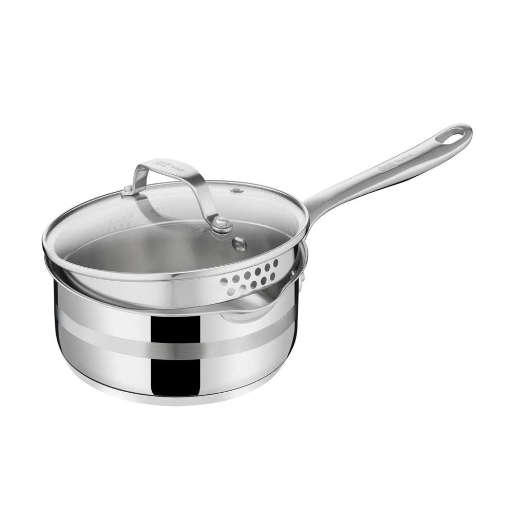 Jamie Oliver by Tefal Stainless Steel Cookware Set with Glass Lids | Full House Lebanon