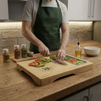 Bamboo Cutting Board with Trays Set (5 Pcs) | Full House Lebanon
