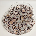 Round Acrylic Printed Serving Tray Set (2 Pcs) | Full House Lebanon