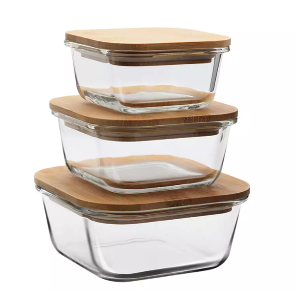 Square Bamboo-Lid Food Containers - Mini | Full House Lebanon