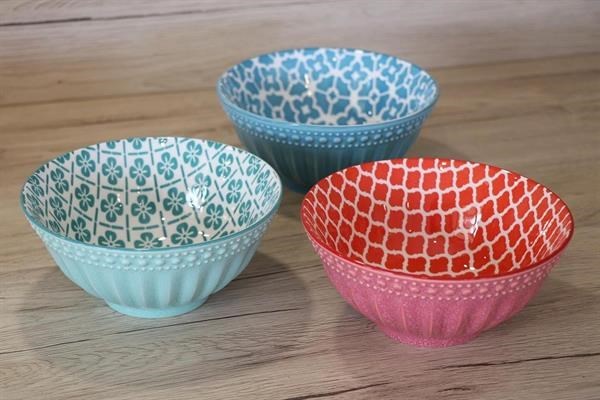 Vibrant Colorful Patterned Porcelain Bowl Set (6 Pcs) | Full House Lebanon