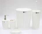 Round Striped Bathroom Set (5pcs) - Black | Full House Lebanon