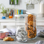 Duo Glass Jars with a Lid - Large (1400 ml), Grey | Full House Lebanon