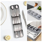 Plastic Compact Cutlery Organizer - 5 compartments, White | Full House Lebanon