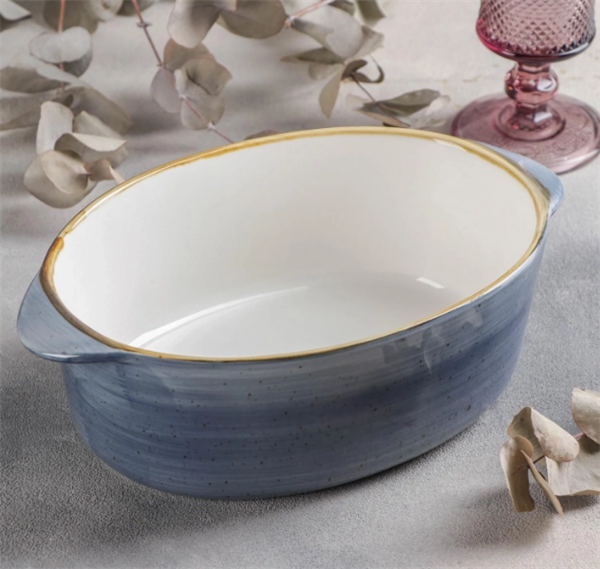 Deep Oval Doted Oven Casserole - Green | Full House Lebanon