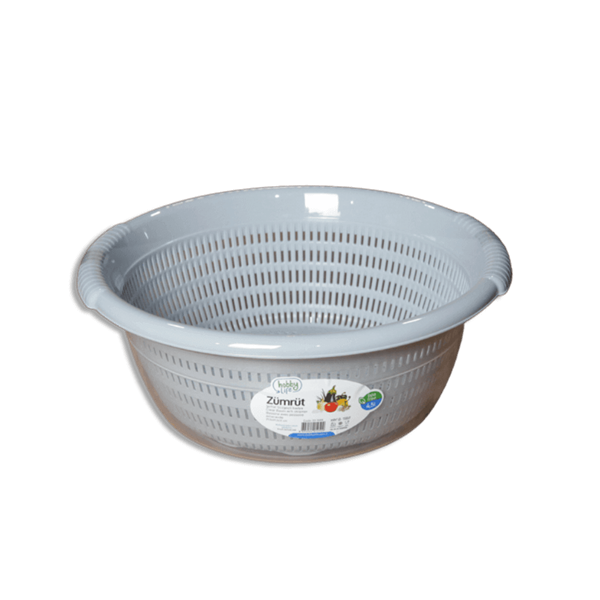 Emerald Clear Basin with Strainer - Small, Grey | Full House Lebanon
