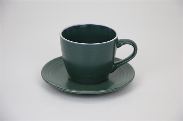 Porcelain Tea Cups (Half a Dozen) - Olive Green | Full House Lebanon