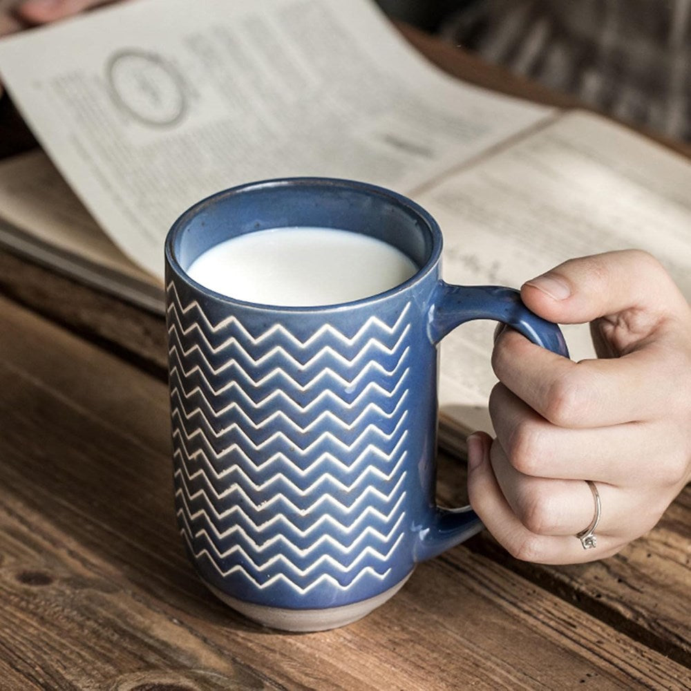 Blue Large Porcelain Mugs - Flowers | Full House Lebanon