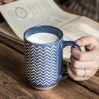Blue Large Porcelain Mugs - Flowers | Full House Lebanon