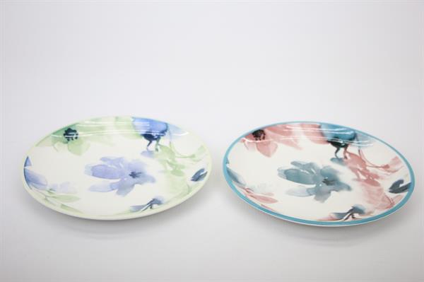 Floral Patterned Porcelain Plates - Green | Full House Lebanon