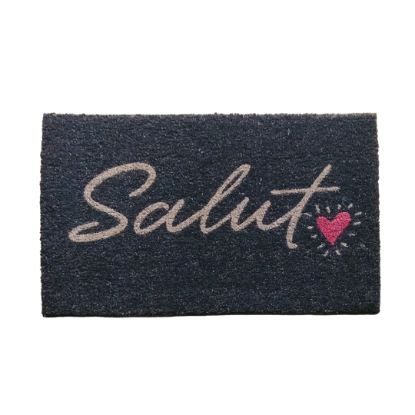 Coco Door Mat - Bonjour/Bonsoir, Black | Full House Lebanon