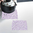 PVC Silicone Coaster Set (2 Pcs) - Purple | Full House Lebanon