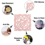 PVC Silicone Coaster Set (2 Pcs) - Pink | Full House Lebanon