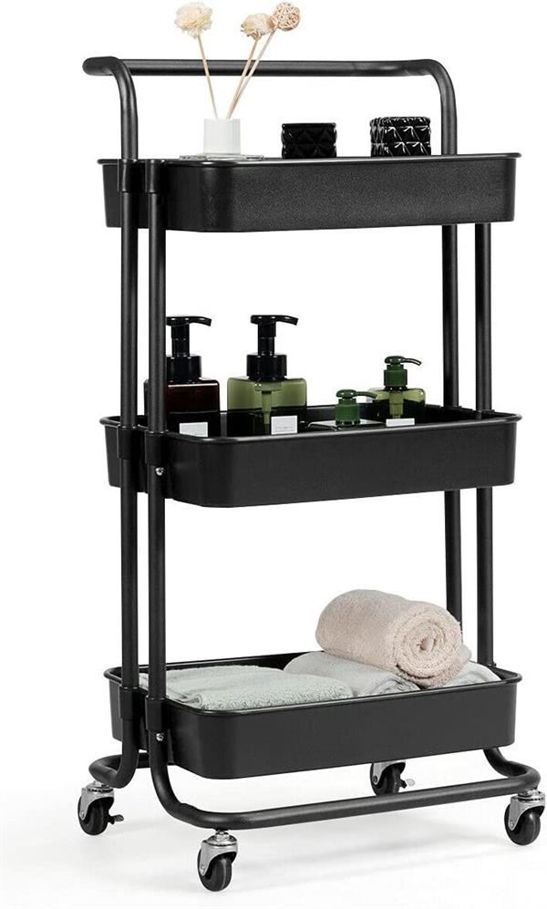3-Tiers Plastic Basket Rolling Cart | Full House Lebanon