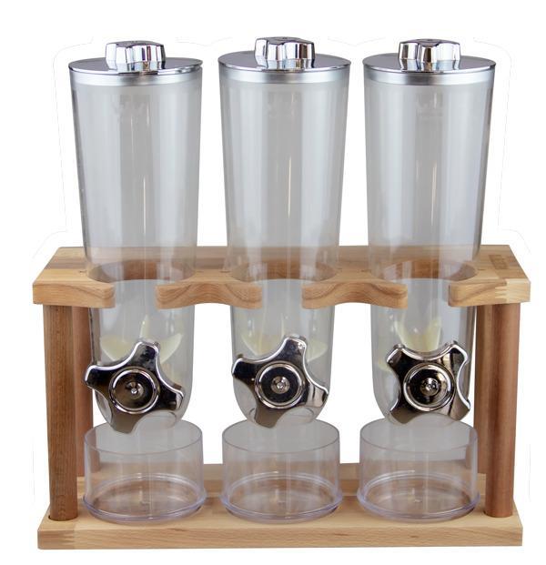 Cereal Dispenser with Wood Stand - Double | Full House Lebanon