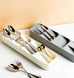 Compact Cutlery Organizer - White | Full House Lebanon