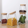 Square Based and Round Top Bamboo Lid Glass Jars - Maxi | Full House Lebanon
