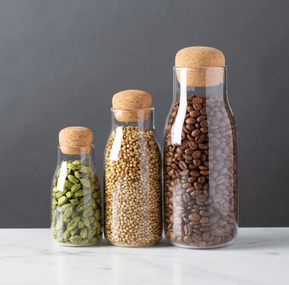 Cork Lid Glass Containers - Large | Full House Lebanon