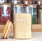 Square Glass Storage Jar with Airtight Bamboo Lid - Large | Full House Lebanon