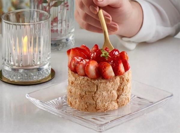 Madlen Square Crystalline Dessert Plates Set (2 Pcs) | Full House Lebanon