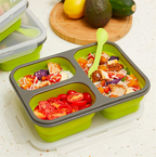 3 - Compartments Collapsible Lunch Box - Blue | Full House Lebanon