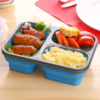 3 - Compartments Collapsible Lunch Box - Green | Full House Lebanon