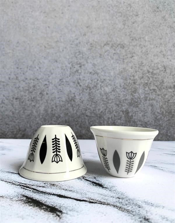 Traditional Coffee Cup - Grey | Full House Lebanon