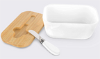 Porcelain Plain Butter Dish with Lid & Knife | Full House Lebanon