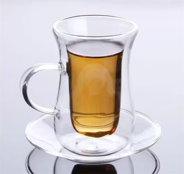 Double Wall Tea Glass Cup Set with a Glass Saucer | Full House Lebanon