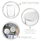 Duo Glass Jars with a Lid - Medium (1000 ml), Grey | Full House Lebanon