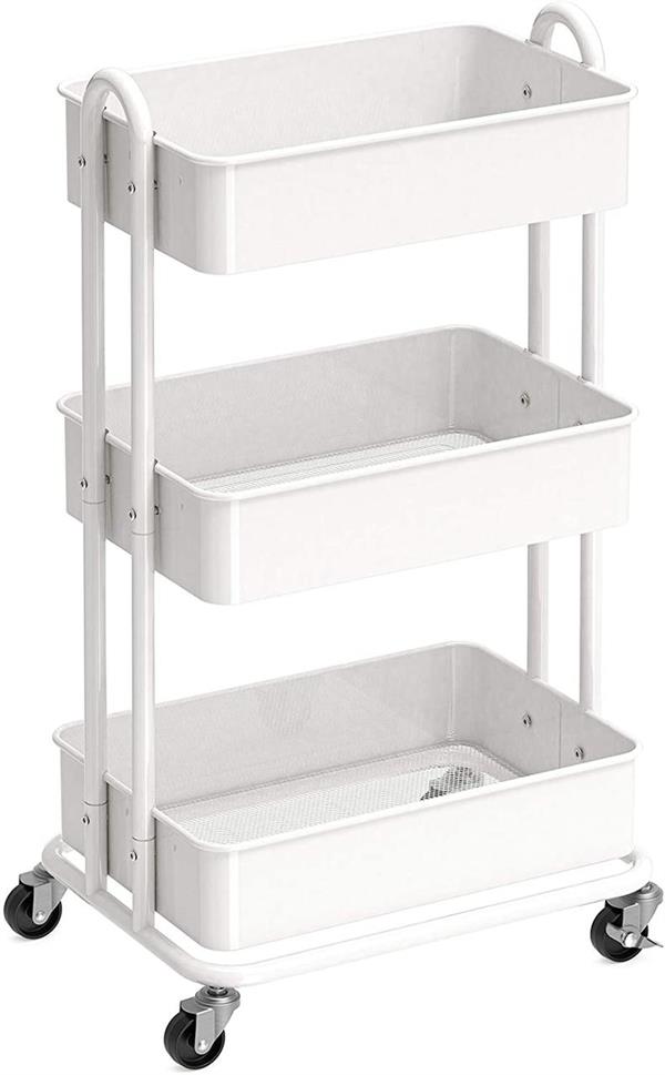 3-Tiers Trolley with Handles - Aqua | Full House Lebanon