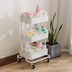 3-Tiers Trolley with Handles - Pink | Full House Lebanon