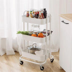 3-Tiers Trolley with Handles - Black | Full House Lebanon