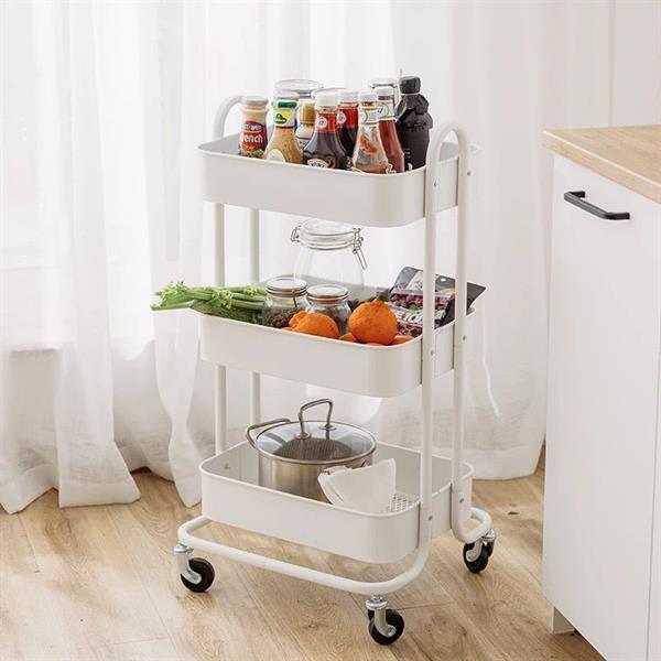 3-Tiers Trolley with Handles - Black | Full House Lebanon