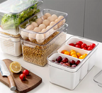 3-Compartments Acrylic Fridge Container - Grey | Full House Lebanon