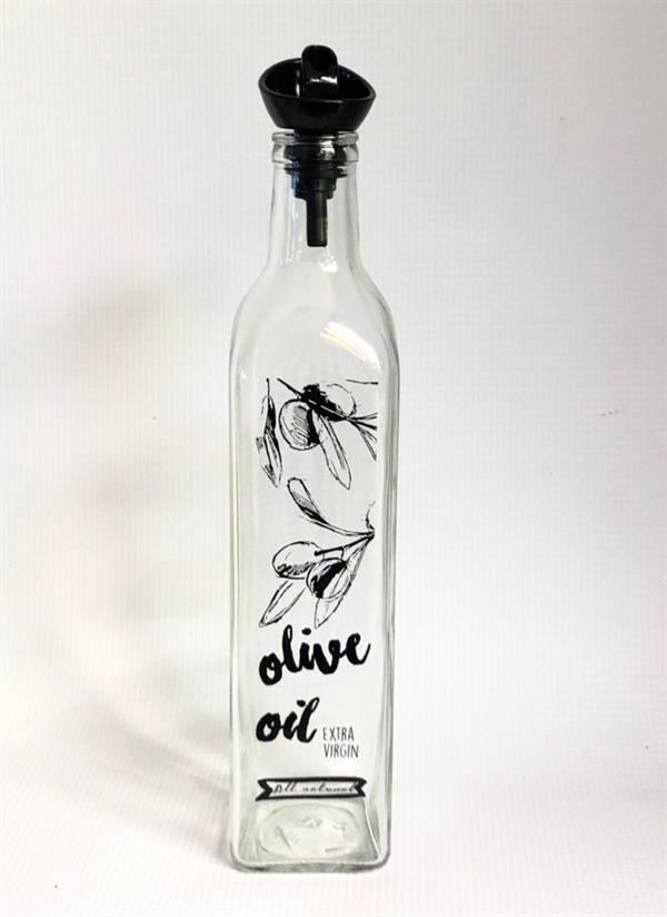 Clear Square Oil bottle - 500cc | Full House Lebanon