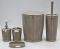 Round Striped Bathroom Set (5pcs) - White | Full House Lebanon