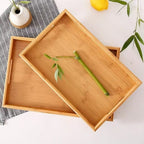 Rectangular Bamboo Serving Tray with Handles | Full House Lebanon