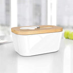 Porcelain Plain Butter Dish with Lid & Knife | Full House Lebanon