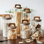 Glass Jar with Acacia Wood Lid - 800ml | Full House Lebanon