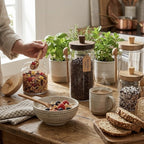 Glass Jar with Acacia Wood Lid & Spoon | Full House Lebanon
