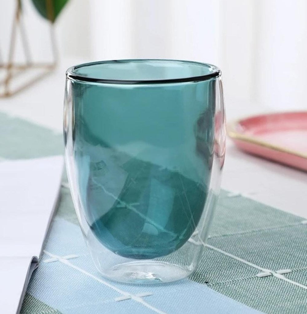 Double -wall Glass Cup - 350 ML, Grey | Full House Lebanon
